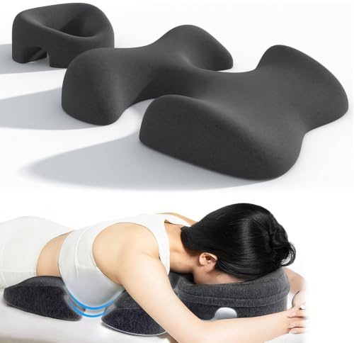 GUOMIS Repose-tête de massage pour lit, coussin de massage avec trou de tête, coussin de massage pour le visage en mousse à mémoire de forme, adapté à différents domaines d'utilisation tels que le