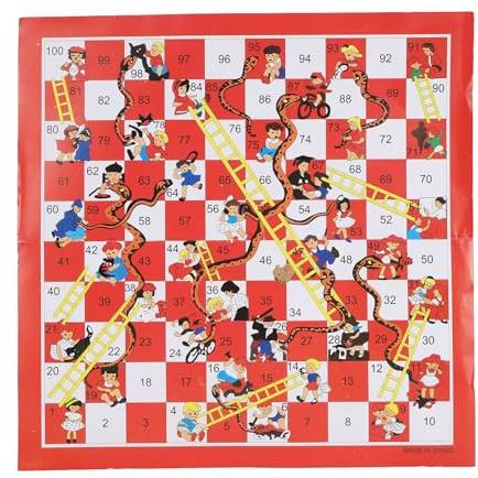 Emoshayoga Jeu D'échecs Serpent et échelle Stimulant pour Les Enfants et la Famille, Améliore Les Compétences Logiques, Taille Compacte pour Les Voyages