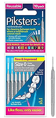 Piksters interdental brushes 10 pieces grey, 0.35 mm, value pack (3x 10 pieces)