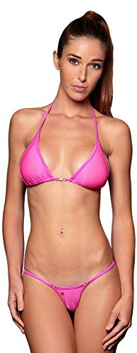 my sexy bikini - Micro Bikini Transparent String Baddräkt Svart Vit Orange Blå Rosa Guld Fin Tyll - Tahiti