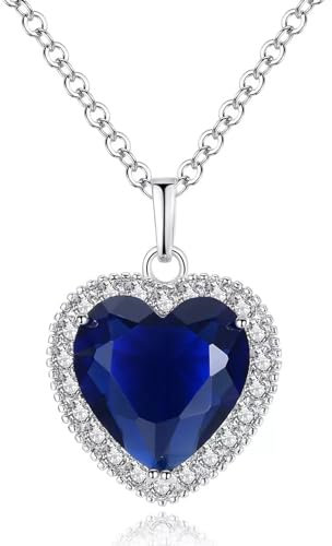 AILUOR - Collana, in argento Sterling, con ciondolo a forma di cuore dell'oceano, dal film Titanic e NA, colore: Silver, cod. B07CRZD5MP_US