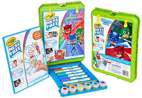 CRAYOLA Color Wonder Travel Easel Pages with PJ Masks, Markers, Paint, Coloring Books & Easel MEGA Set