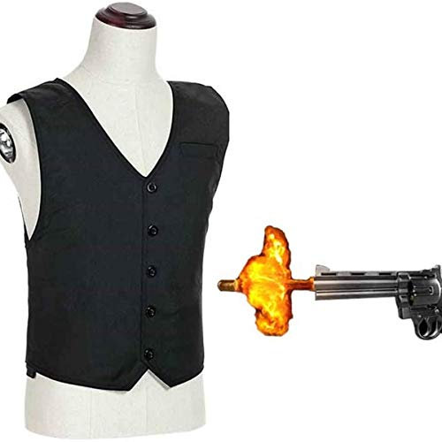 SFBOHEM Kugelfeste Weste Stichresistente Kleidung, Klassen 2 Kugelfests Vorne Und Hinter Der Brust Taktischer Schutzweste, Für Den Persönlichen Sicherheitsschutz,Schwarz,Steel