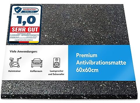 Floordirekt Tappetino antivibrazione, per lavatrice, altoparlante, frigorifero, in gomma granulata, tappetino antiscivolo fino a 10 m di lunghezza (spessore: 1,0 cm, 62,5 x 800 cm)