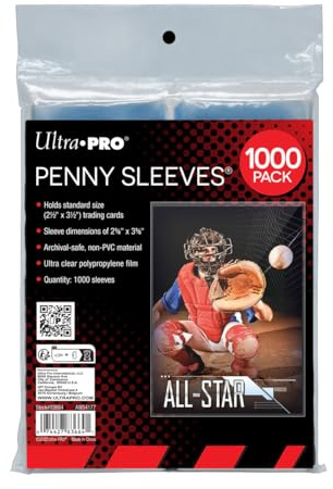Ultra PRO Soft Trading Card Penny Sleeves - Pack of 100 - Standard Size (2.5 x 3.5) - Acid Free & Archival Safe