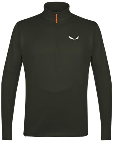 Salewa Herren Puez PL Half Zip Longsleeve, Dark Olive, S