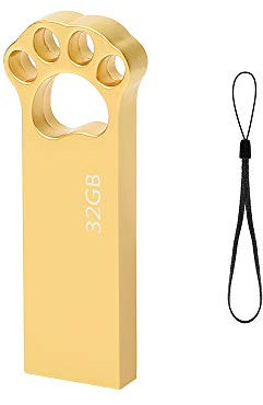 Clé USB 32 Go, Cle USB Lovely Pendrive 32 Go Cartoon Flash Drive USB 2.0 Imperméable Mémoire Stick Pen Drive pour Ordinateur, PC, Tablette Stockage de données (Or)