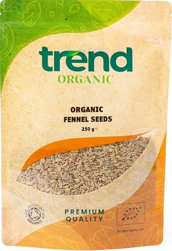 Trend Organic Fennel Seeds, 250g - Culinary Elegance and Digestive Delight: Enhance Your Dishes with Nature's Flavour Booster - Certified Organic, Vegan, Non-GMO, No Additives, No Preservatives
