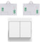Cerhot EU Self Powered Wireless Light Switch Kit Remote Light Switches Wireless No Wiring No Battery Kinetic Light Switch Wireless Radio Wall Switches For Home Lighting (EU 2Gang 1V2 A）