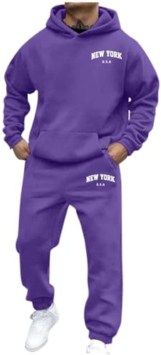 Men's Two Piece Outfits Hawaiian Sets Activewear Full Zip Warm 2 Pieces Workout Tracksuit Sports Set Casual Full Zip Jogging Sweat Suits Sportswear Sweat Outfit Casual Sport Suit Dark Purple