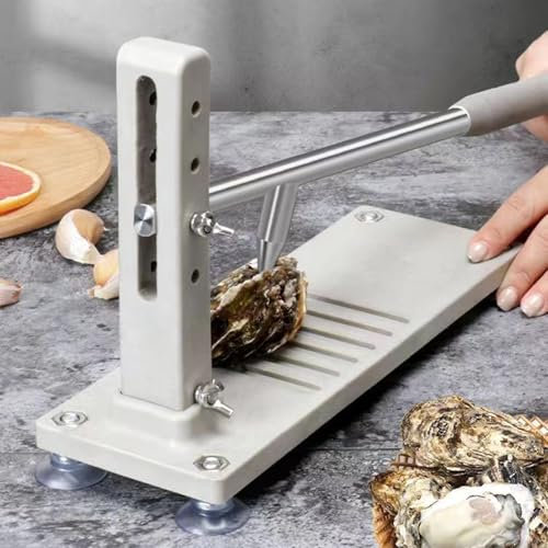 Abridor Ostras, Oyster Shucker Cuchillo Para Ostras Juego De Herramientas Oyster Con 4 Alturas Ajustables, Acero Inoxidable, Con Guantes&Base Antideslizantes Herramienta Para Mariscos Almejas