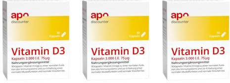 Vitamin D3 Kapseln 3.000 I.e. 75 µg von apodiscounter 3x90 stk