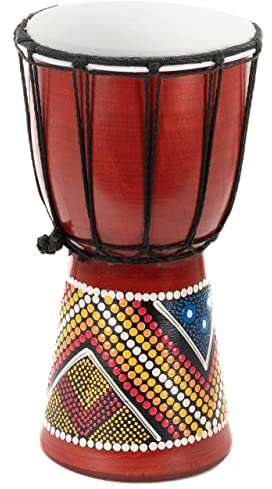Indonesische Kinder-Djembe „bunt bemalt 30 cm hoch - Handarbeit