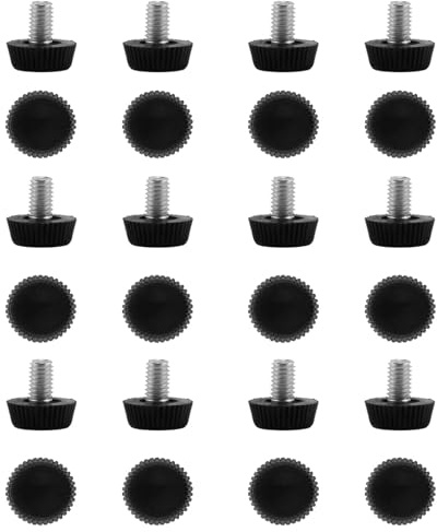 24 Piedini Regolabili M6 Con Base Antiscivolo, Livellamento Piedi Livellatore a Vite con Protezione Antiscivolo, Ammortizzazione Antiurto, Regolabili in Altezza, per Mobili, Sedie, Tavoli e Divani