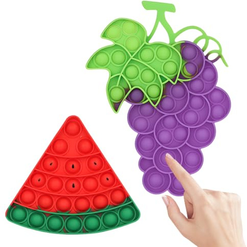 Pop It Fidget Toy, 2 Pcs Push Bubble Sensory Fidget Toy, Jouets Sensoriels à Presser, Jouets Anti-stress, Silicone Anti-Stress Jouets de Soulagement de L'anxiété pour Enfants et Adulte