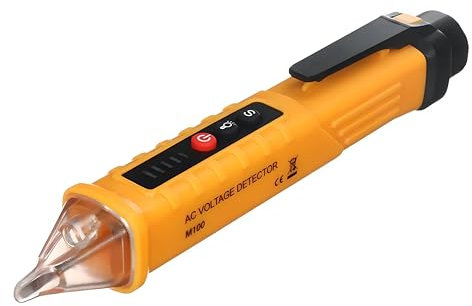 AUNEK Voltage Tester, Adjustable Sensitivity NCV Volt Stick, Non Contact 12V-1000V Circuit, Power Cable and Electrical Tester Pen, Breakpoint Finder, AC Voltage Detector Flashlight, Live/Null Checker