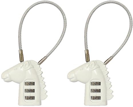 LITAITAI Combination Lock Horse Shape 3 Digit Padlock for School Gym Suitcases Locker, Luggage, Briefcases, Computer Bags, Schoolbags, Backpacks, Locker, Drawers, Toolkit and Cabinets (Horse-White)