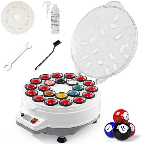 VexNook Poolbollrengörare, automatisk poolbollpolerare, elektrisk poolbollrengörare, 1 000 RPM, tyst och effektiv, för 22 biljard- och snooker-bollar