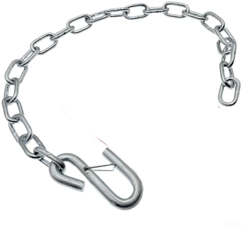 Cadena de seguridad antirrobo de 3500 libras con gancho de resorte en S, resistente para remolque y fijación segura de RV y vehículos