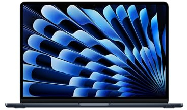 Apple MacBook Air 13,6-tum med M5-chip: Byggd för AI, Liquid Retina-skärm, 16GB enhetligt minne, 10-kärnig processor och 10-kärnig grafik, 1TB SSD, Touch ID, wifi 7, Midnatt