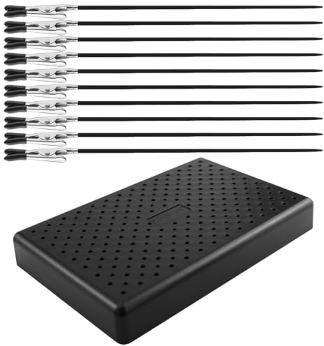 Spray Paint Clamping, Painting Stand Base and Alligator Clip Stick Set, Metal Wire Alligator Clamps, Tailed Clasp Clips for Hobby Modeling DIY Memo, Photo, Card