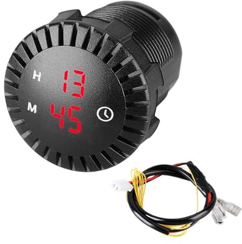 Mini Båtklocka Vattentät LED Display 12 Volt 24 Volt