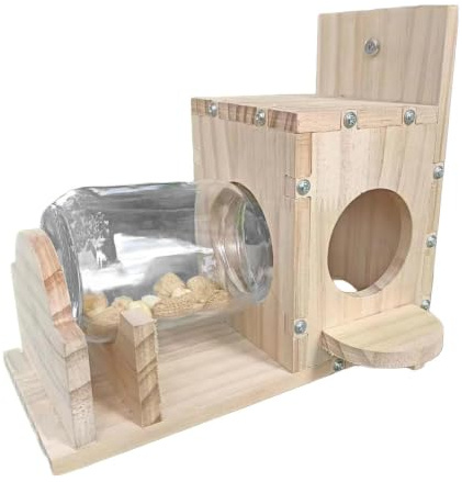 de ardilla único Aliso de madera para el | Caja de comida para ardillas, resistente, divertida y segura para árboles, patio trasero y jardín