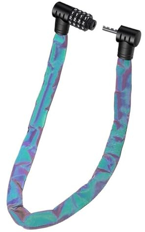 Motorcycle Handlebar Lock Reflekterande motorcykelkedjelås 72/75 cm zinklegering Cyklar Stöldskydd Bärbar MTB landsvägscykel Lösenord Hänglås