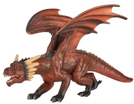 MOJO - Mythical Fire Dragon |Moving Jaw Feature | Hand-Painted Toy Figure | Fantasy Collection| True to Life & Highly Detailed | Designed in UK