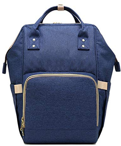 Baby Wickeltasche Rucksack Wickelrucksack Multifunktional Große Kapazität Babytasche Reisetasche Für Unterwegs Dunkelblau 27 * 15 * 40CM