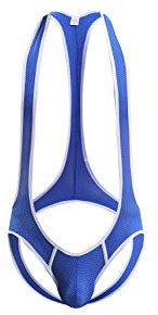 4UFIT Men's Mesh Jockstrap Bodysuit Wrestling Singlet Leotard Underwear