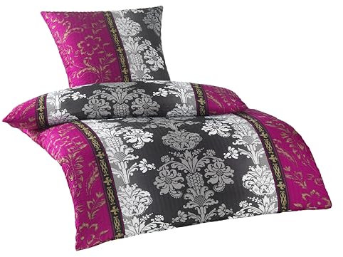 BaSaTex Seersucker Bettwäsche Set Mikrofaser Polyester 135x200 cm | Reißverschluss| 100% Microfaser | 2 teiliges Set | Design: Lea