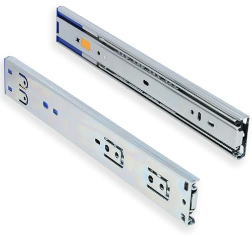MS Beschläge 1 Paar Schubladenauszüge 45mm Höhe Teleskopschiene Vollauszug Soft Close Funktion Schubkastenauszug Stahl Sanfteinzug Korpusschiene (400mm)