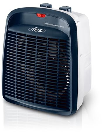 Ufesa Persei Calefactor Compacto, 3 Modos, 2 Niveles de Potencia, 2000W, Función Ventilación, Termostato Regulable, Azul