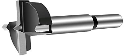 Forstner Bit 48mm, Woodworking Hole Saw, Black Tungsten Steel Wood Auger Opener Tools, Round Shank Flat Wing Hinge Wood Cutter