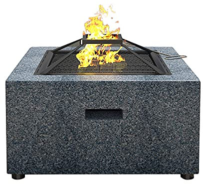 Bol de brasero extérieur, brasero avec étagère pour Barbecue 70 cm Bol à feu en Acier avec Couvercle étanche