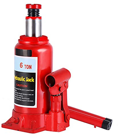 Hydraulic Jack 6T, Bottle Jack, Hydraulic Jack, Seal Jack, Lifting Height 18-34 cm for Lifting Cars, Vans, Caravans, Vehicles