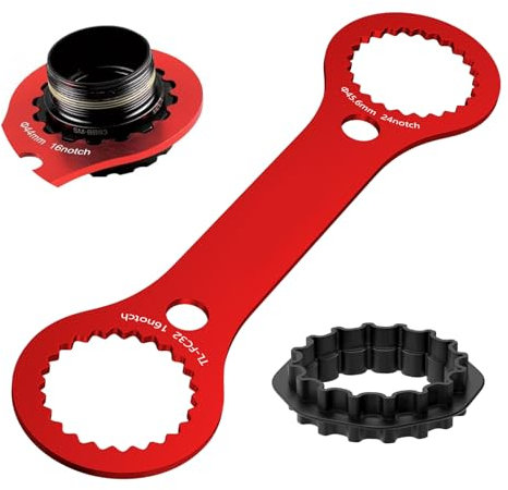 Newpop Fahrrad Innenlager Schraubenschlüssel, Centerlock Werkzeug, Tretlager Entferner, BB-Schraubenschlüssel, Kompatibel mit Dub/Tl-Fc32 / Tl-Fc25 / Tl-Fc24, für Fahrradreparaturen-Rot