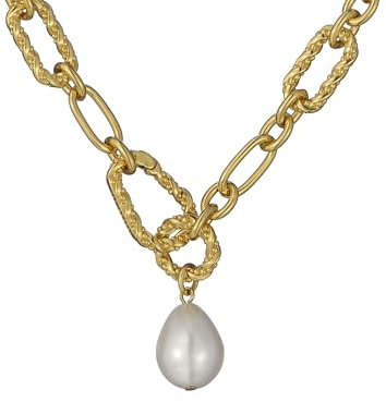 Ted Baker Timora Twisted Pearl Pendant Necklace for Women (Gold/Pearl)