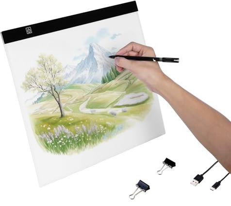 VEVOR Leuchttafel B4 LED Leuchtpad Leuchtkasten ultradünne tragbare Leuchtbox, USB-betriebenere Leuchtplatte zum Nachzeichnen, Leuchtbox für Diamantmalerei Animation Skizzieren Zeichnen Schwarz