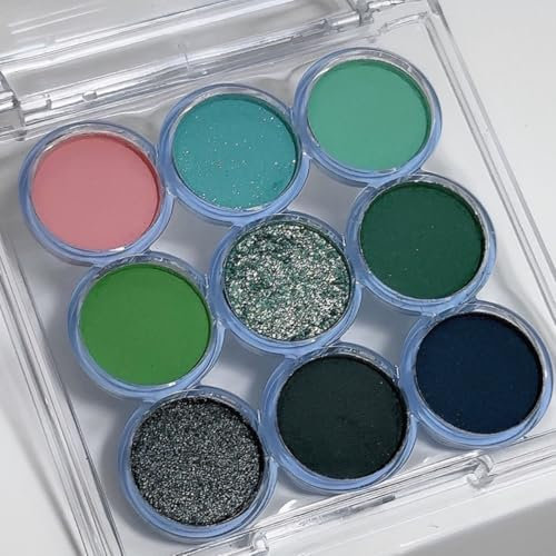 KARLOR Palette di ombretti verdi, 9 colori, ombretti verde oliva, ombretti opachi e brillanti, ombretti fini, ombretti perlati, ombretti freschi e verdi (06# verde)