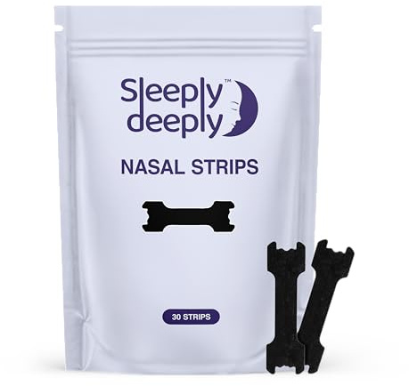 Sleeply Deeply Anti-Snoring Nasal Strips - 30 Strips (Black) for Men & Women, Strong but Gentle Adhesion