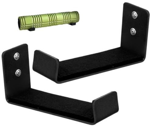 Jingmiger Yogamattehållare väggfäste – 2-delad yogarollen väggfäste i aluminium | platsbesparande fitness-tillbehör för bälte fasciarulle handduk entusiaster hemmastudio vardagsrum skåp
