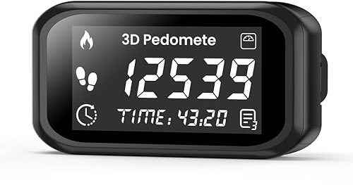 3D Pedometer for Walking, Accurate Step Counter with LCD Display for Step Calorie Tracker