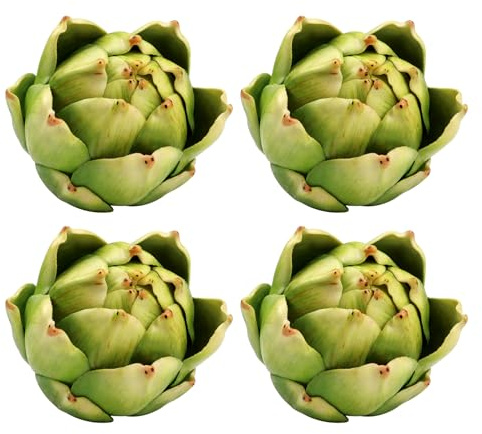 Artificial Artichoke,Artifical Vegetables Fake Artichoke,Green Faux Artichokes Artificial Vegetables and Fake Fruits Plastic Flower for Home Kitchen Wedding Party Christmas Decoration 4Pcs (Green)