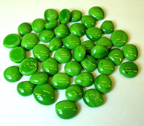 Glass Nuggets - Decorative Stones - Muggle Stones Small in Opal Green 200 g