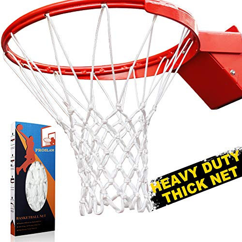 ProSlam Premium Qualität, professionelles, Robustes Basketballnetz, Ersatz für jedes Wetter, Anti-Peitsche, passend für Standard-Innen- oder Außenfelgen (professionelle Standardgröße, weiß)