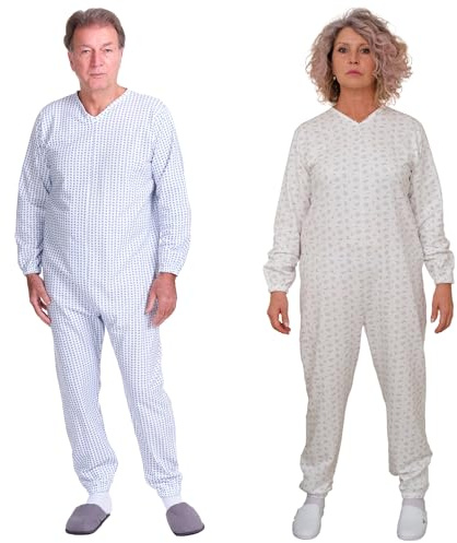 FERRUCCI COMFORT Grenouillère d'hiver Homme/Femme pour Les Personnes âgées - avec Fermeture éclair au Dos - 9012 F - Convient pour l'hiver (Homme, L)