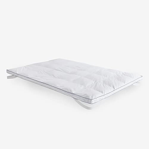 Pikolin Home - Topper de plumón 100% Natural y Transpirable | 180 x 200 cm | 5 cm | Sobrecolchón | Sensación de ingravidez | Confort Hotel de Lujo | Maximiza la sensación de Confort | KIOTO