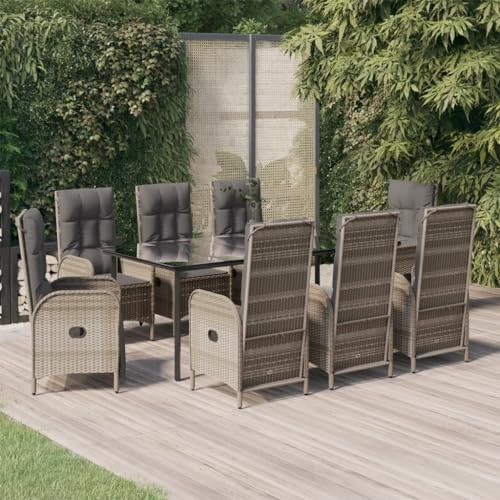 KTHLBRH Set di mobili da giardino per terrazze, mobili da balcone, 9 pezzi